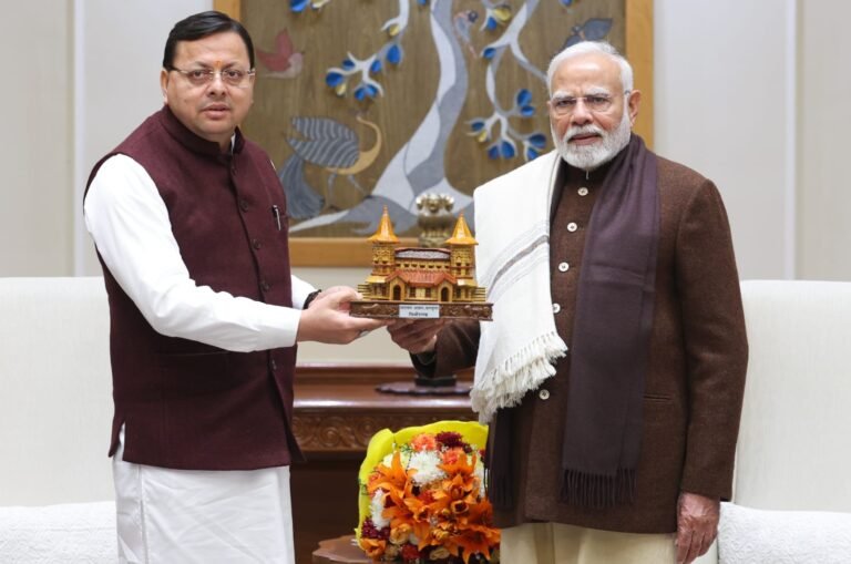 सीएम धामी ने की पीएम मोदी से शिष्टाचार भेंट, 38वें राष्ट्रीय खेलों के लिए किया आमंत्रित